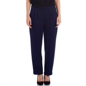 St John Collection By Marie Gray Knit Pleat Front Navy Pants Women's Size 8